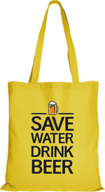 Save Water Drink Beer Beutel Lang Gelb