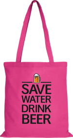 Save Water Drink Beer Beutel Lang Pink