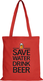 Save Water Drink Beer Beutel Lang Rot
